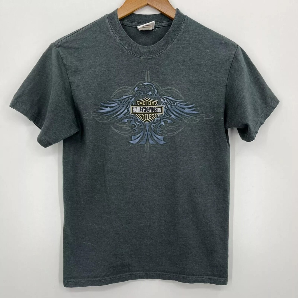 Harley-Davidson Mens T-Shirt Small Gray Factory Tour York PA Eagle Graphic Tee